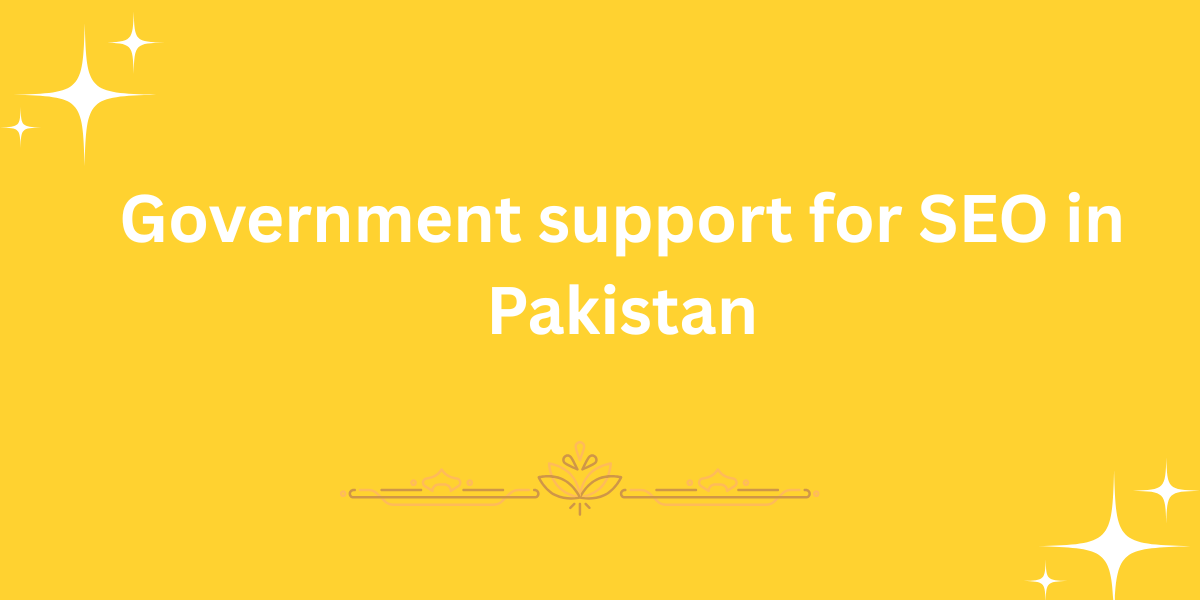 Government support for SEO in Pakistan