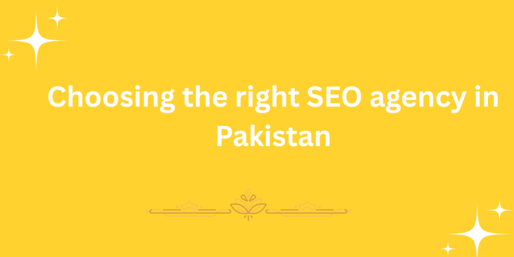 Choosing the right SEO agency in Pakistan