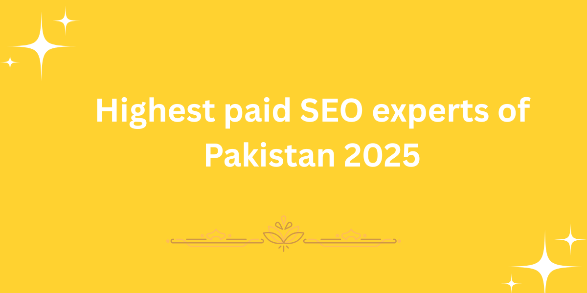 Highest paid SEO experts of Pakistan 2025