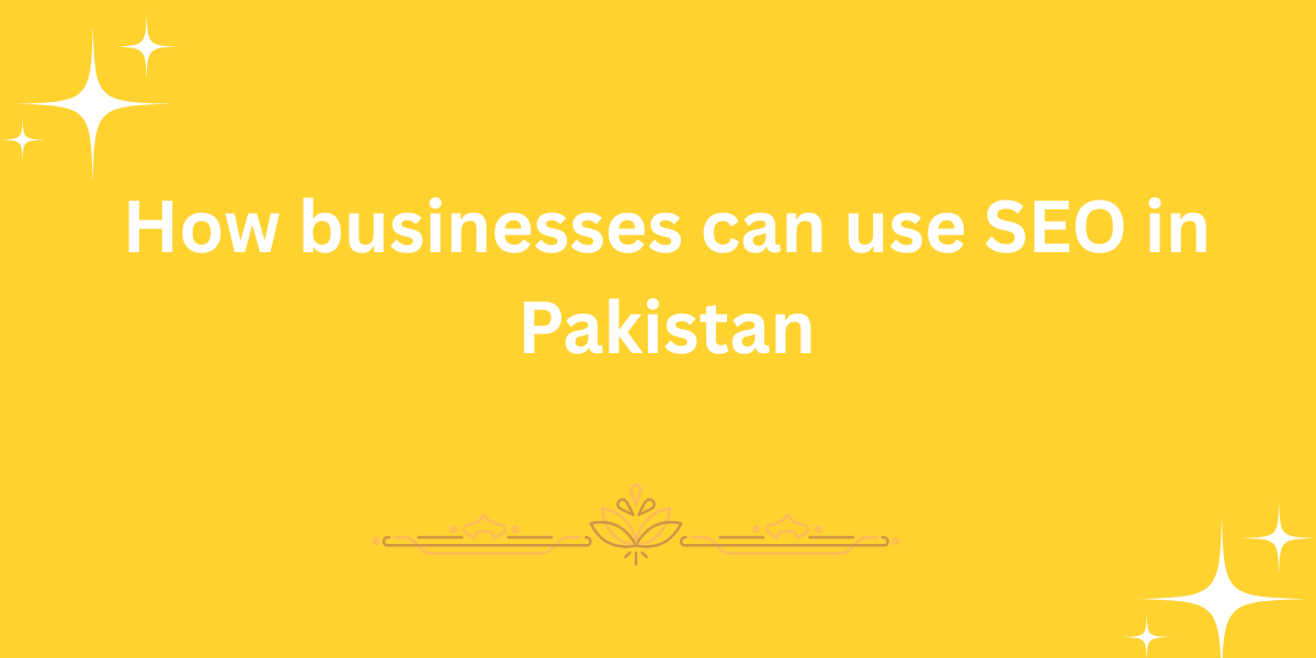 How businesses can use SEO in Pakistan
