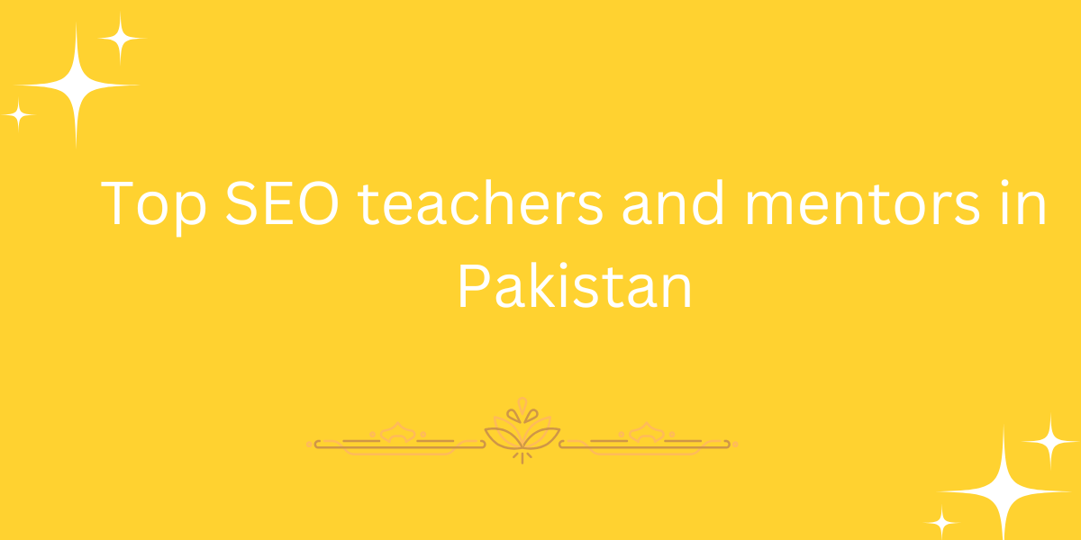 Top SEO teachers and mentors in Pakistan