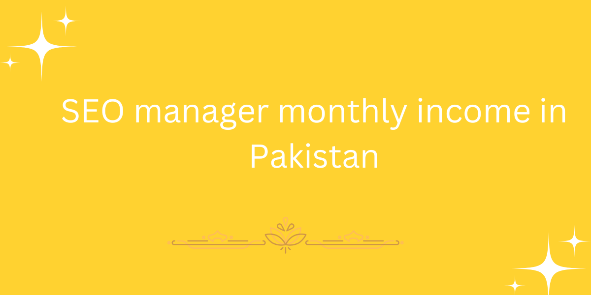 SEO manager monthly income in Pakistan