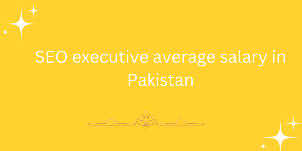 SEO executive average salary in Pakistan