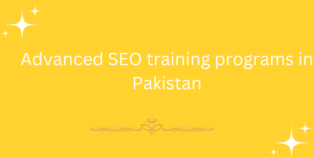 Advanced SEO training programs in Pakistan