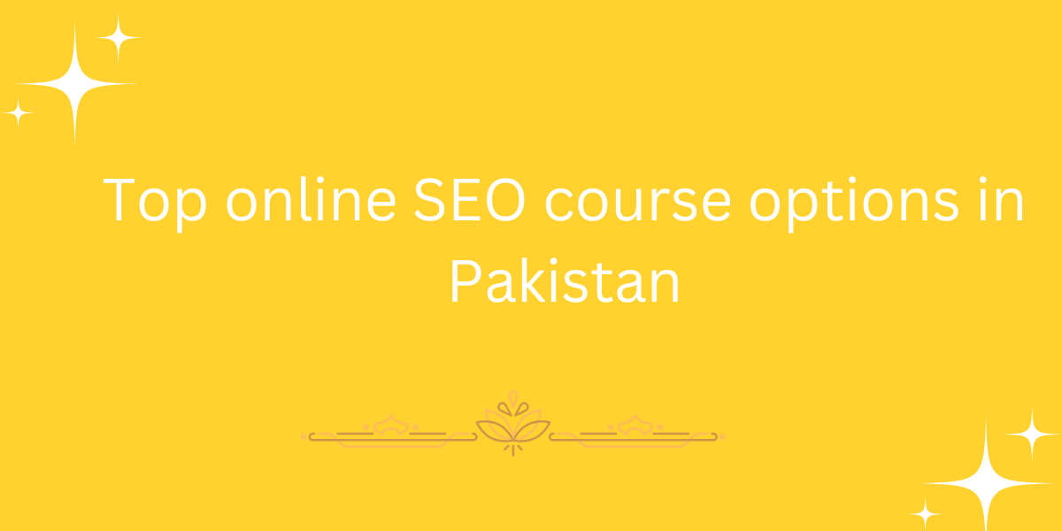 Top online SEO course options in Pakistan