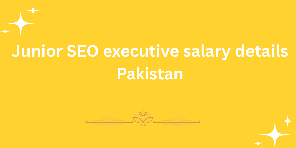 Junior SEO executive salary details Pakistan