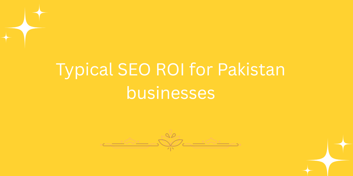 Typical SEO ROI for Pakistan businesses