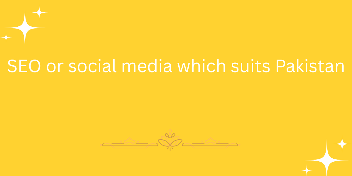 SEO or social media which suits Pakistan