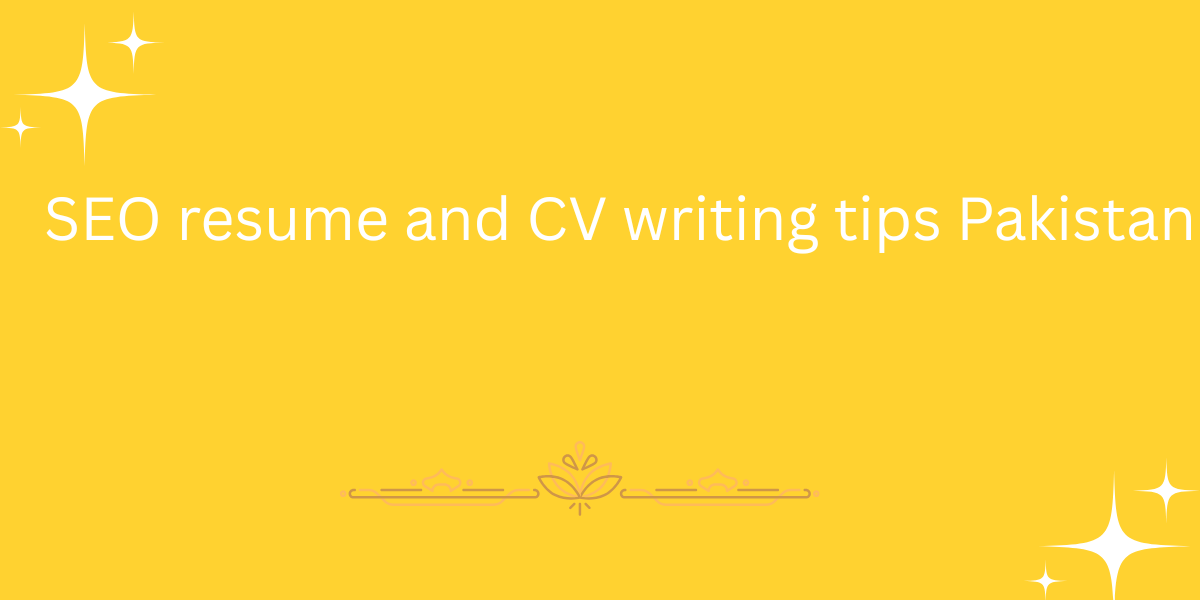 SEO resume and CV writing tips Pakistan