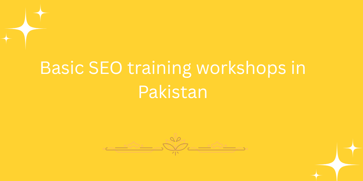 Basic SEO training workshops in Pakistan
