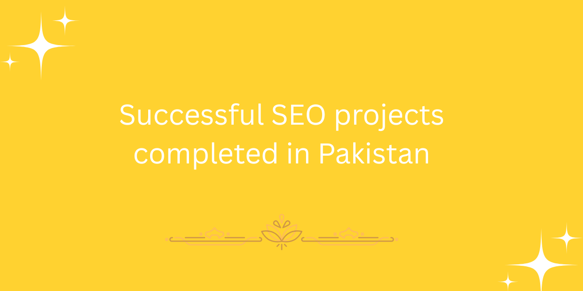 Successful SEO projects completed in Pakistan