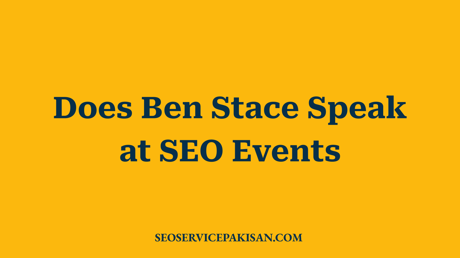 Does Ben Stace Speak at SEO Events