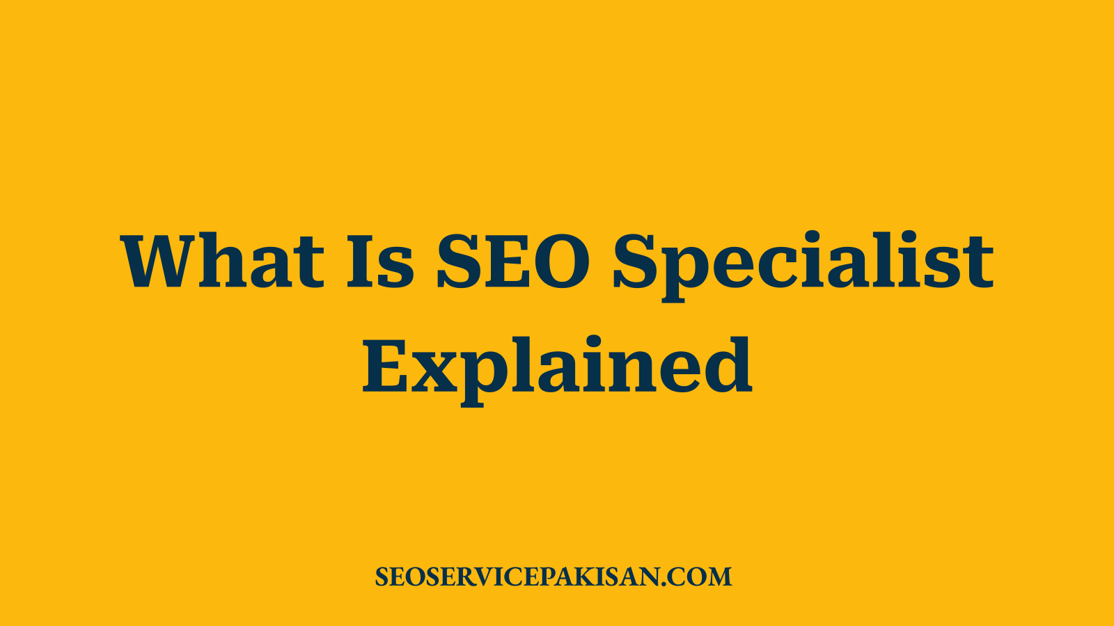 What Is SEO Specialist Explained